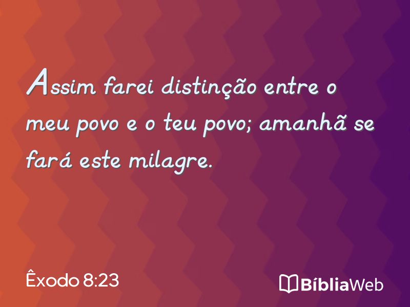 Êxodo 8:23 em imagem para compartilhar