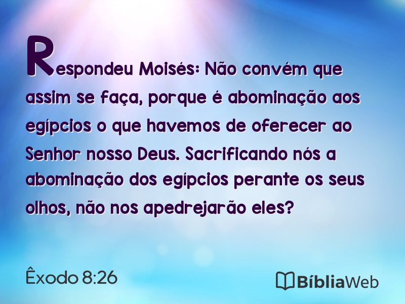 Êxodo 8:26 em imagem para compartilhar