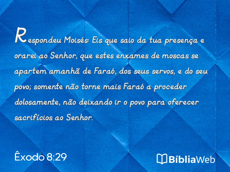 Êxodo 8:29 em imagem para compartilhar