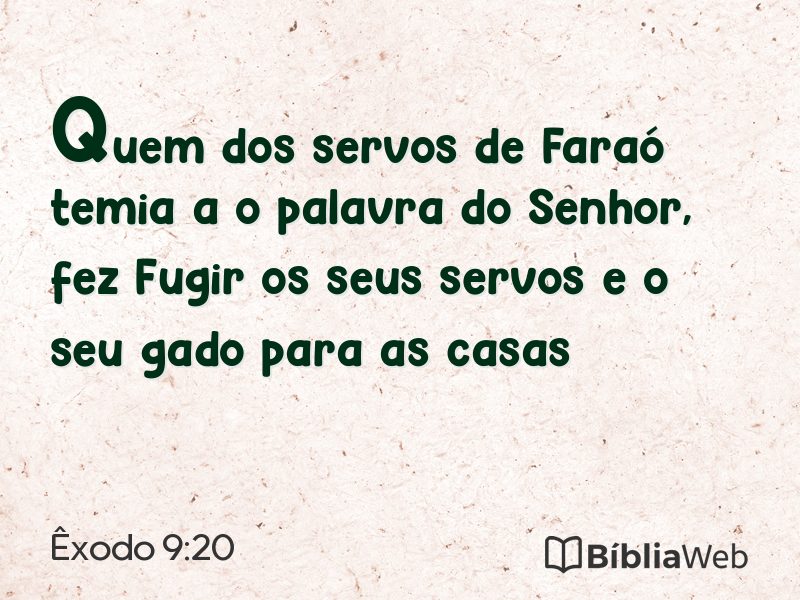 Êxodo 9:20 em imagem para compartilhar