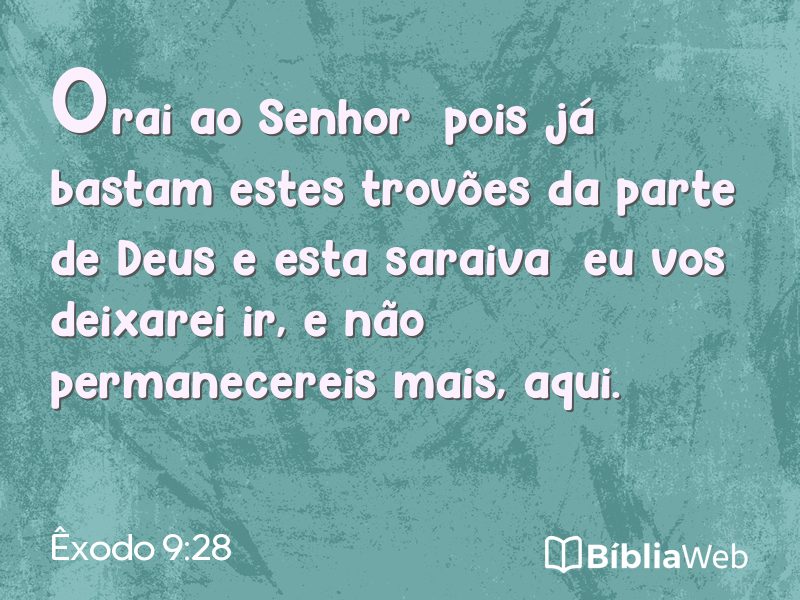 Êxodo 9:28 em imagem para compartilhar