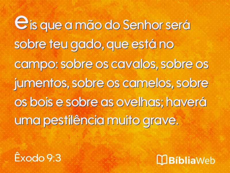 Êxodo 9:3 em imagem para compartilhar