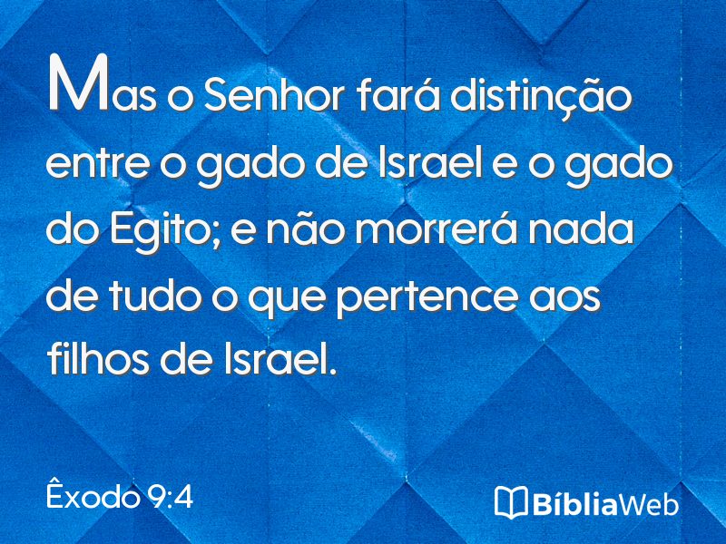Êxodo 9:4 em imagem para compartilhar