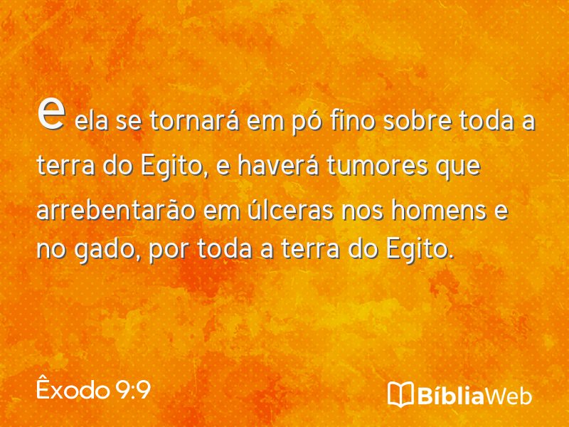 Êxodo 9:9 em imagem para compartilhar