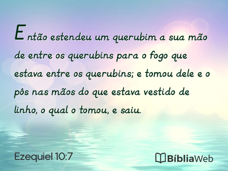 Ezequiel 10:7 em imagem para compartilhar