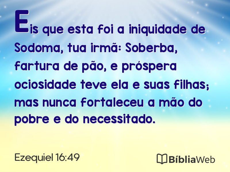 Ezequiel 16:49 em imagem para compartilhar