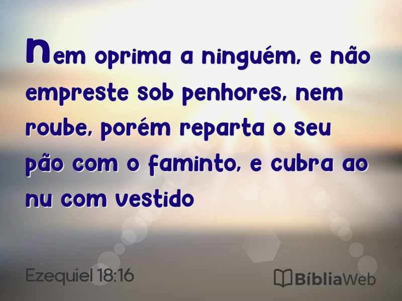 Ezequiel 18:16 em imagem para compartilhar