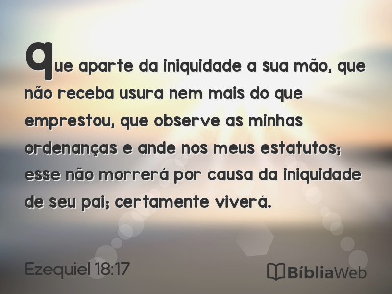 Ezequiel 18:17 em imagem para compartilhar