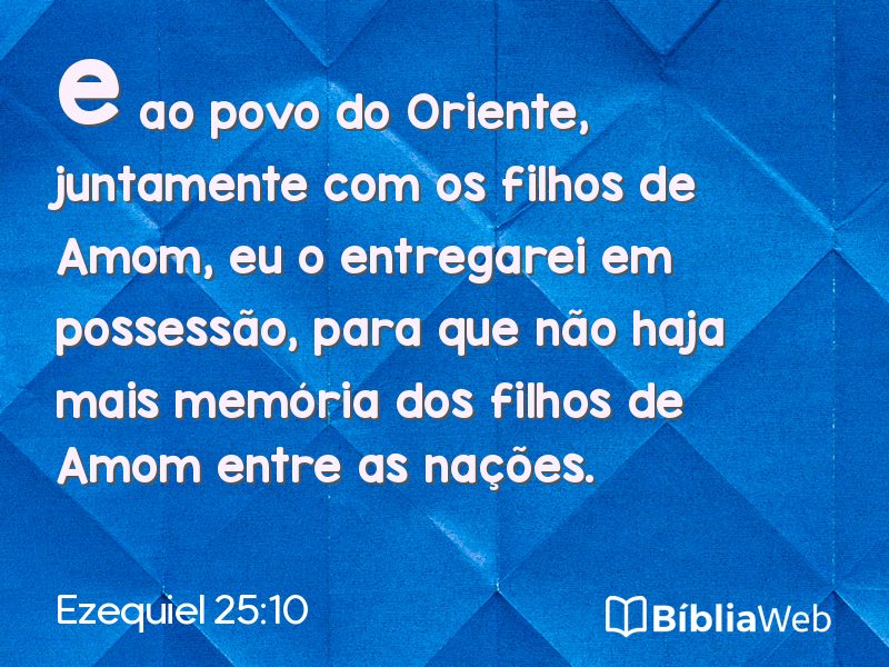 Ezequiel 25:10 em imagem para compartilhar