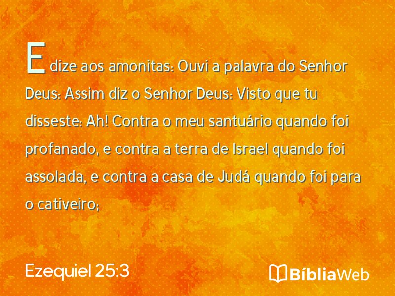 Ezequiel 25:3 em imagem para compartilhar