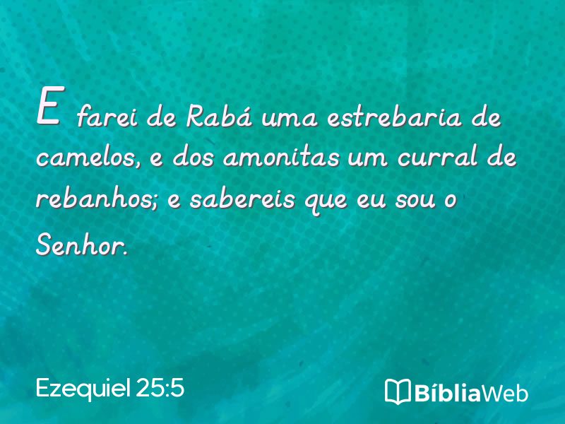 Ezequiel 25:5 em imagem para compartilhar