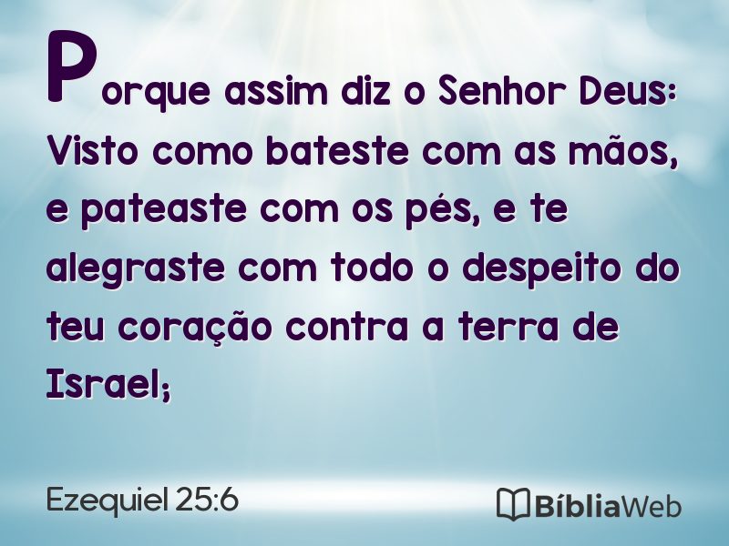 Ezequiel 25:6 em imagem para compartilhar