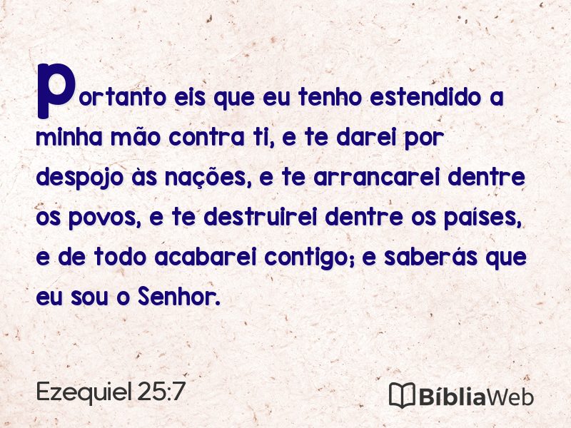 Ezequiel 25:7 em imagem para compartilhar