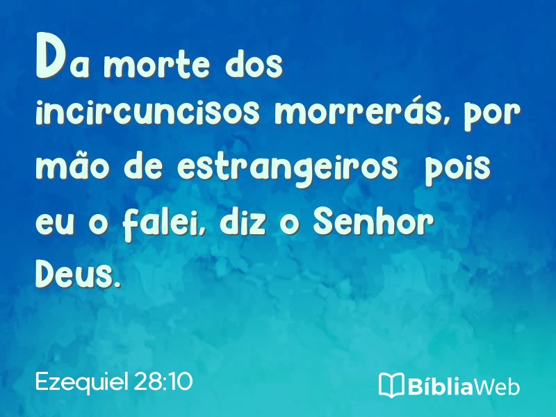 Ezequiel 28:10 em imagem para compartilhar