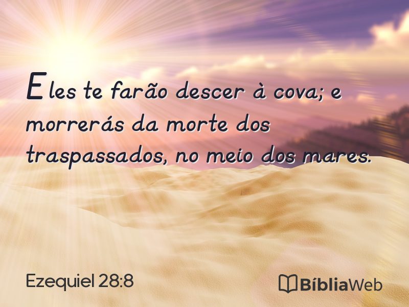 Ezequiel 28:8 em imagem para compartilhar