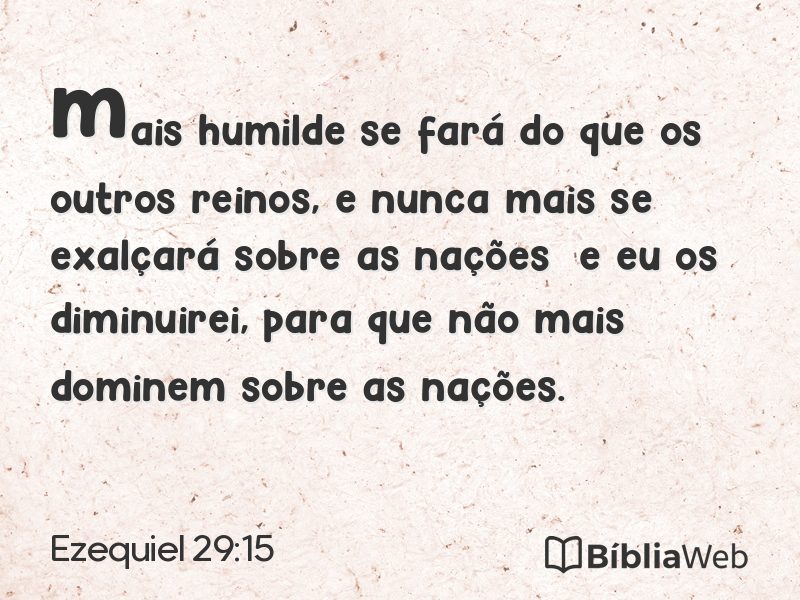 Ezequiel 29:15 em imagem para compartilhar