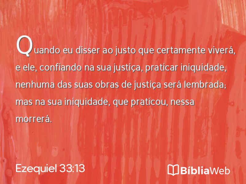 Ezequiel 33:13 em imagem para compartilhar
