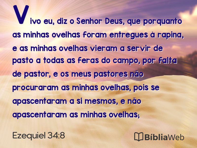 Ezequiel 34:8 em imagem para compartilhar