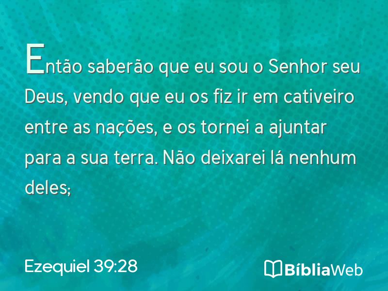 Ezequiel 39:28 em imagem para compartilhar