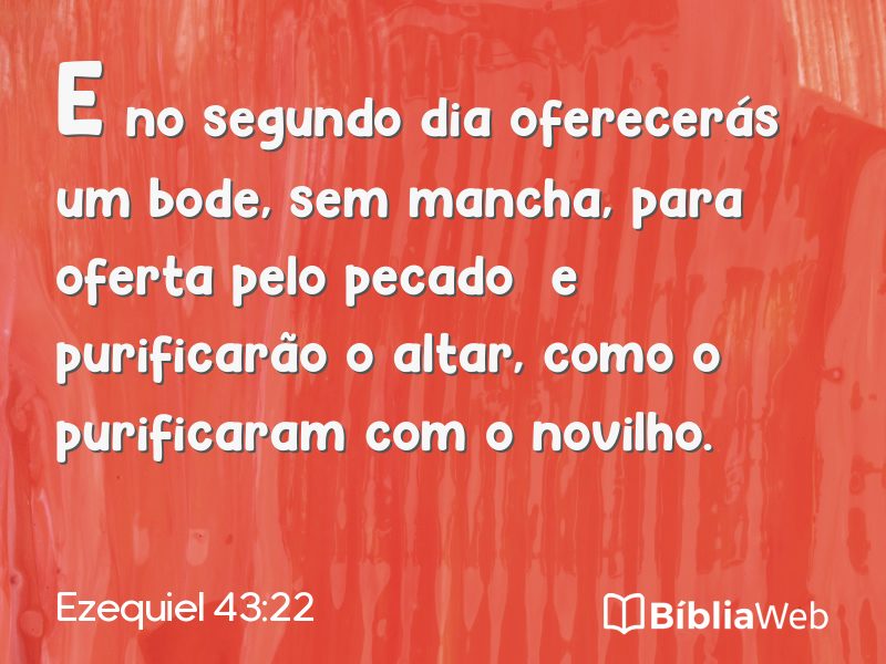 Ezequiel 43:22 em imagem para compartilhar