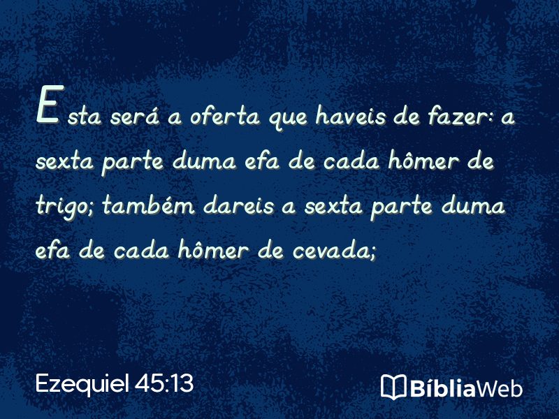 Ezequiel 45:13 em imagem para compartilhar