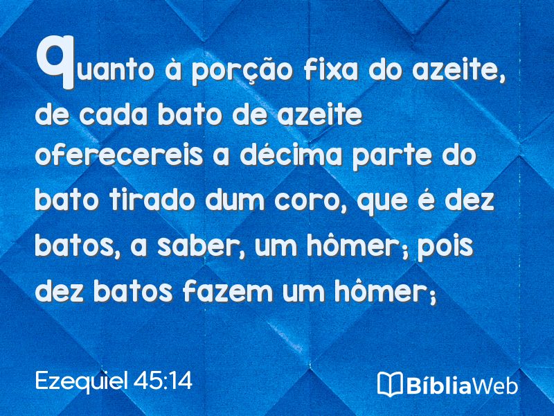 Ezequiel 45:14 em imagem para compartilhar