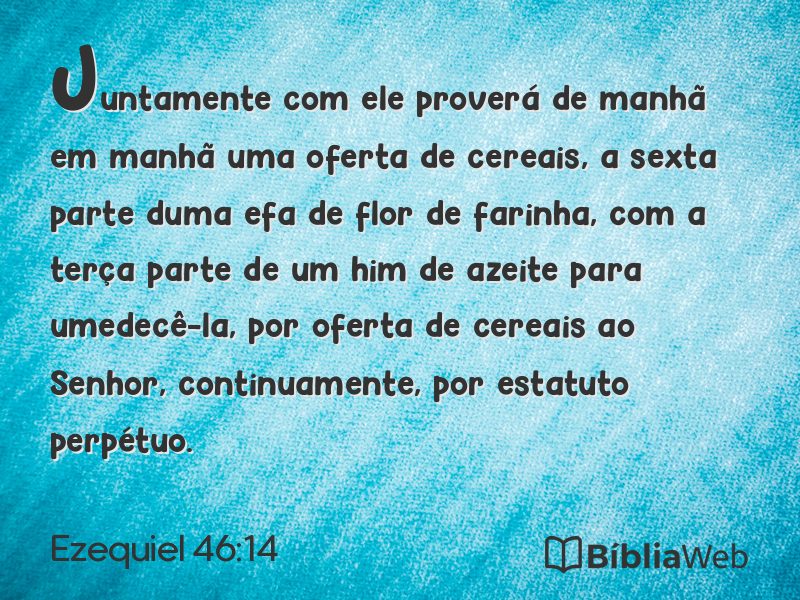 Ezequiel 46:14 em imagem para compartilhar