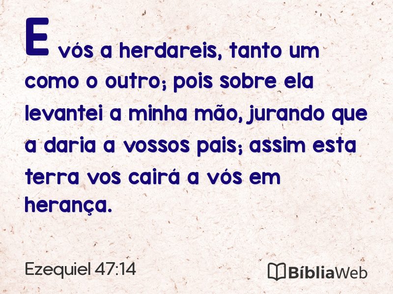 Ezequiel 47:14 em imagem para compartilhar