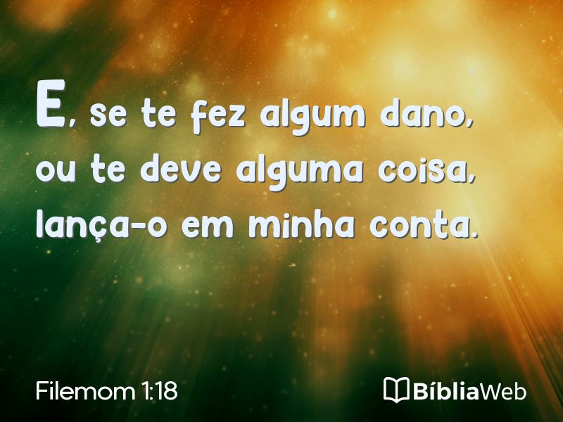 Filemom 1:18 em imagem para compartilhar