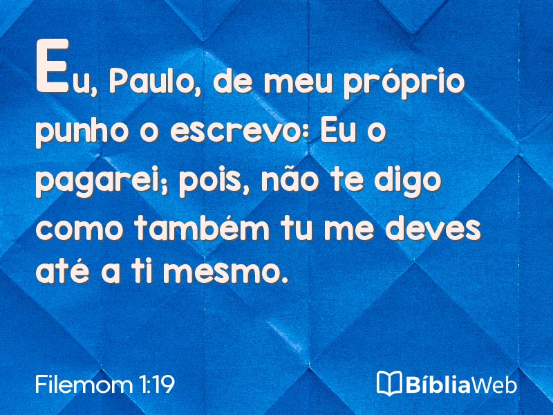 Filemom 1:19 em imagem para compartilhar