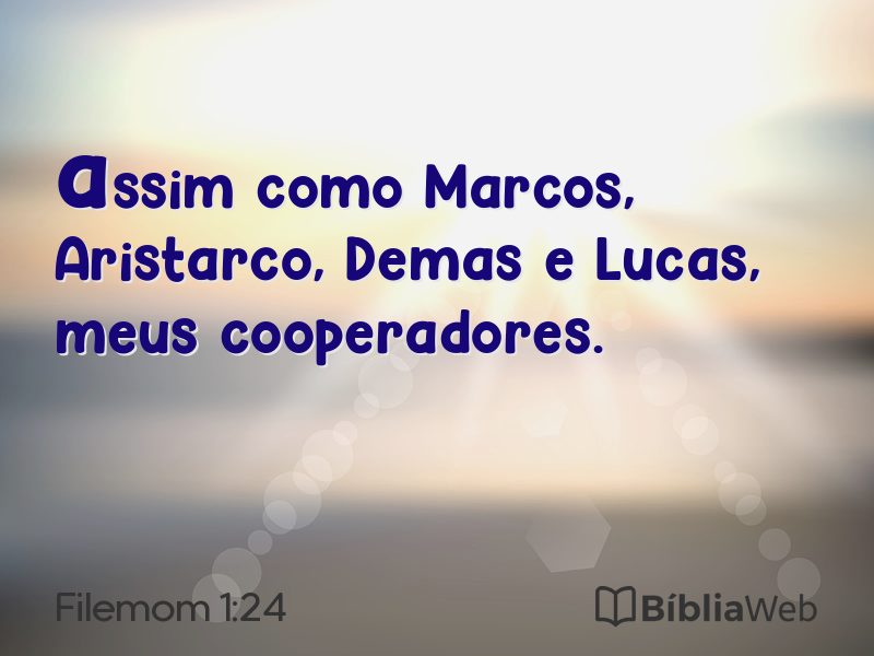 Filemom 1:24 em imagem para compartilhar
