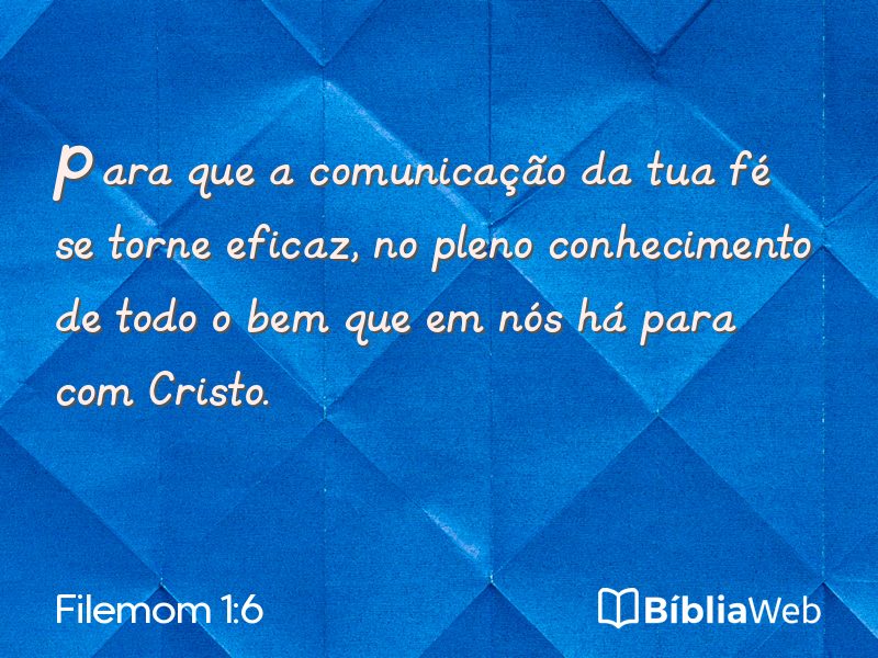 Filemom 1:6 em imagem para compartilhar