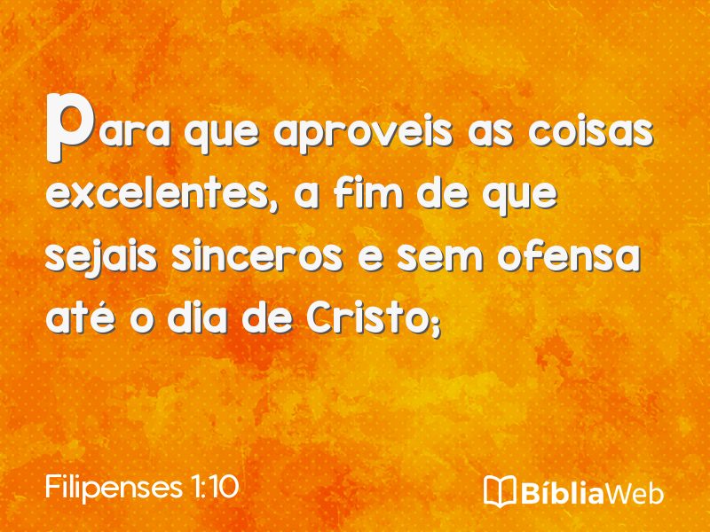 Filipenses 1:10 em imagem para compartilhar