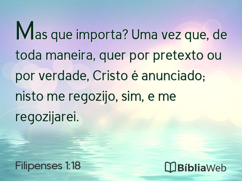 Filipenses 1:18 em imagem para compartilhar