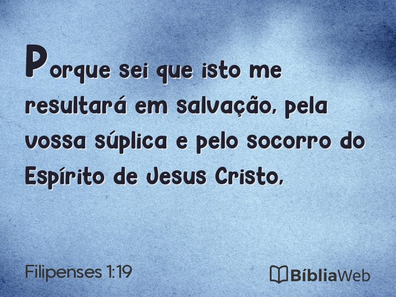 Filipenses 1:19 em imagem para compartilhar