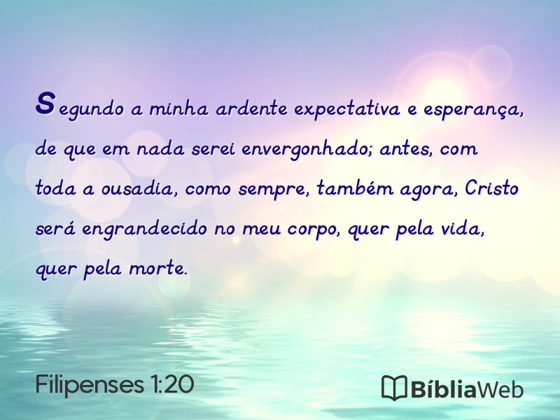 Filipenses 1:20 em imagem para compartilhar