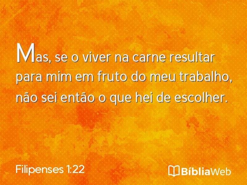 Filipenses 1:22 em imagem para compartilhar