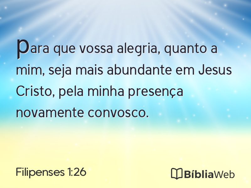Filipenses 1:26 em imagem para compartilhar