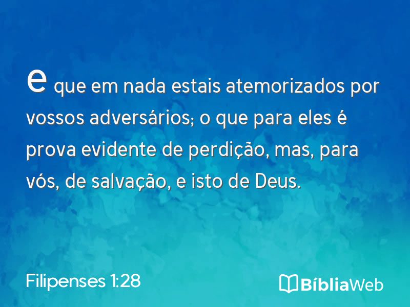 Filipenses 1:28 em imagem para compartilhar