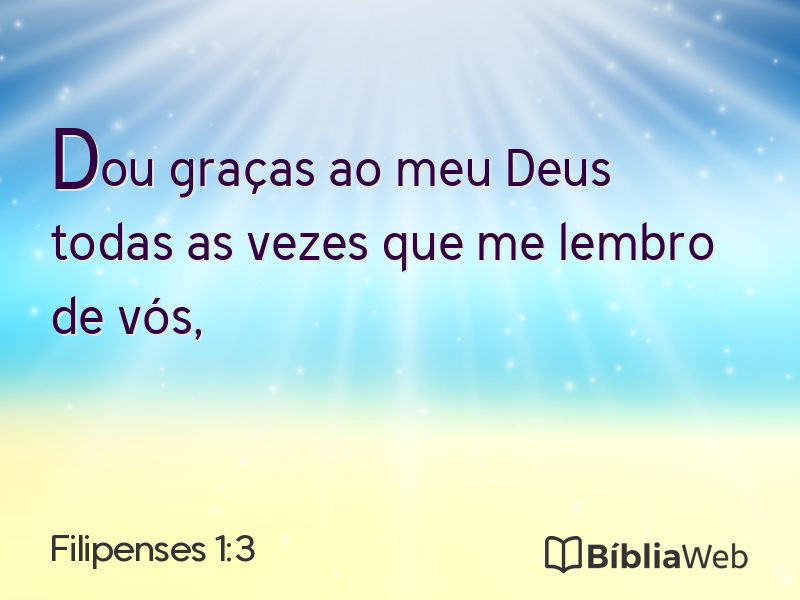 Filipenses 1:3 em imagem para compartilhar