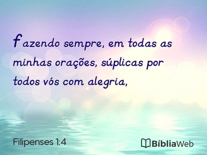Filipenses 1:4 em imagem para compartilhar