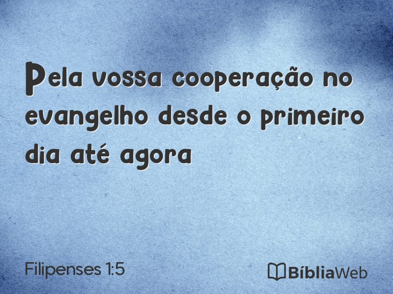 Filipenses 1:5 em imagem para compartilhar
