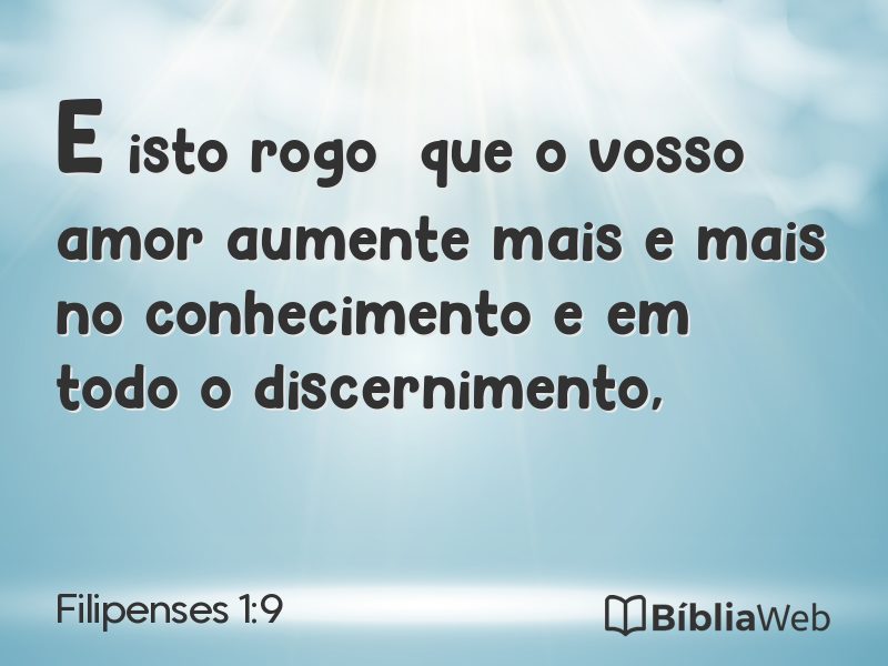 Filipenses 1:9 em imagem para compartilhar