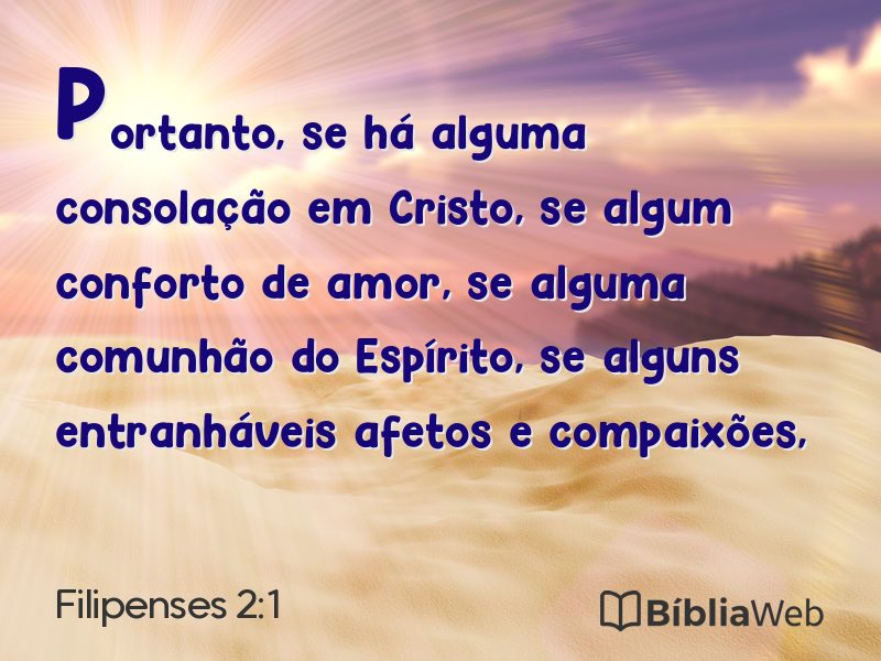 Filipenses 2:1 em imagem para compartilhar