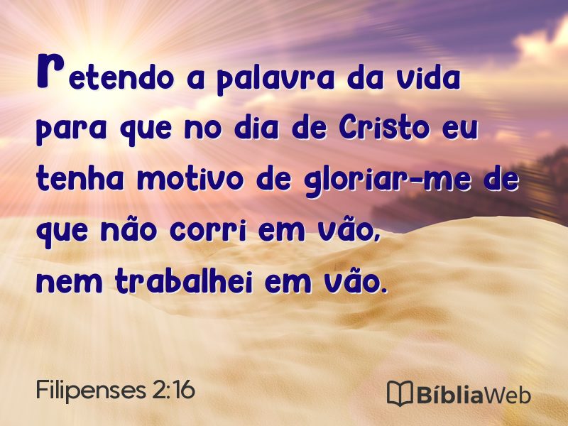 Filipenses 2:16 em imagem para compartilhar
