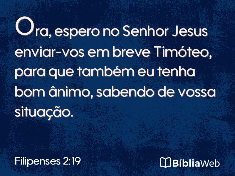 Filipenses 2:19 em imagem para compartilhar