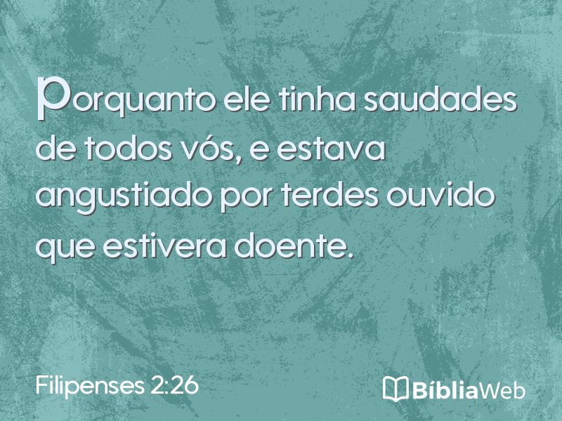 Filipenses 2:26 em imagem para compartilhar