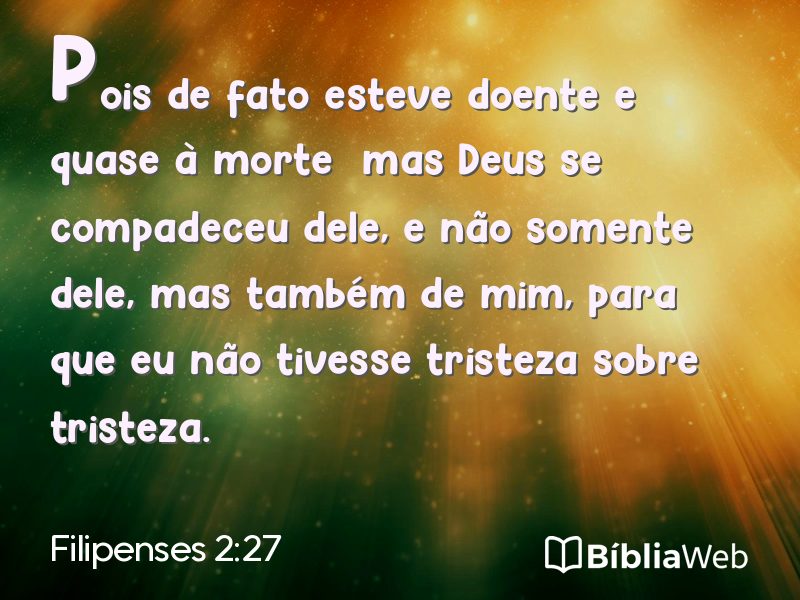 Filipenses 2:27 em imagem para compartilhar