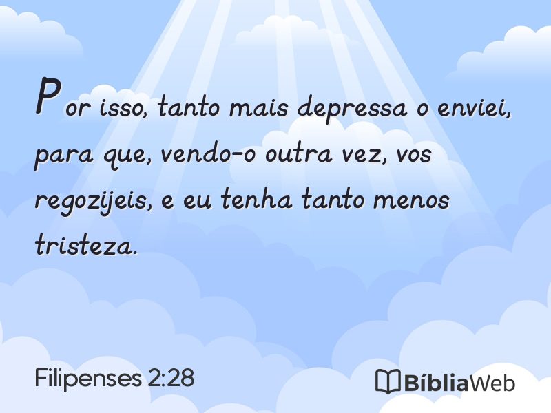 Filipenses 2:28 em imagem para compartilhar