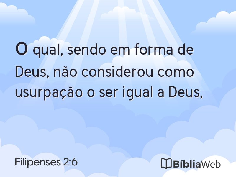 Filipenses 2:6 em imagem para compartilhar